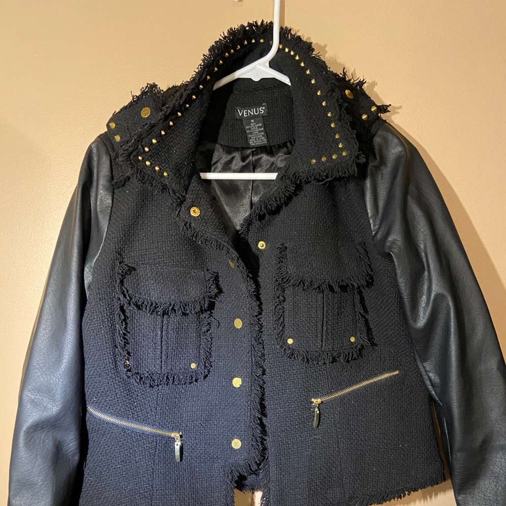 Unique leather biker jacket